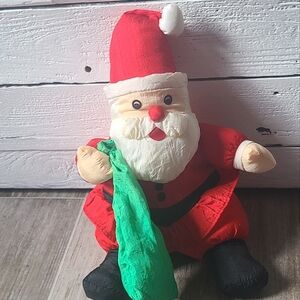 Vintage Christmas Santa Claus Nylon 12" Plush Stuffed